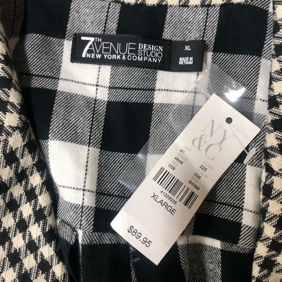 7th Ave Design New York & Co Hounds Tooth Plaid Blazer Jacket Size XL NWT - Picture 3 of 5